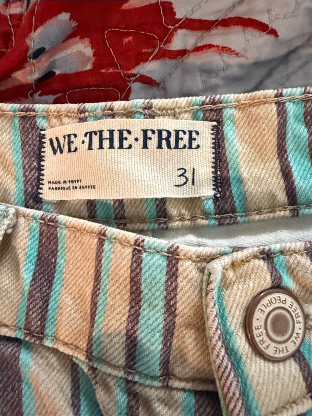 We the Free Striped Barrel Leg Jeans Size 31